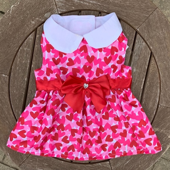SimplyDog Other - NWT SimplyDog Pink Heart Dog Dress - Size Medium.